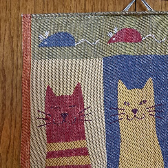 Ekelund Master Weavers Cat & Mouse wall hanging/tapestry! MCM Scandinaviain Ligh - Picture 3 of 11